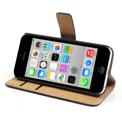 Wallet Case für Apple iPhone 5C Genuine Split Echt Leder