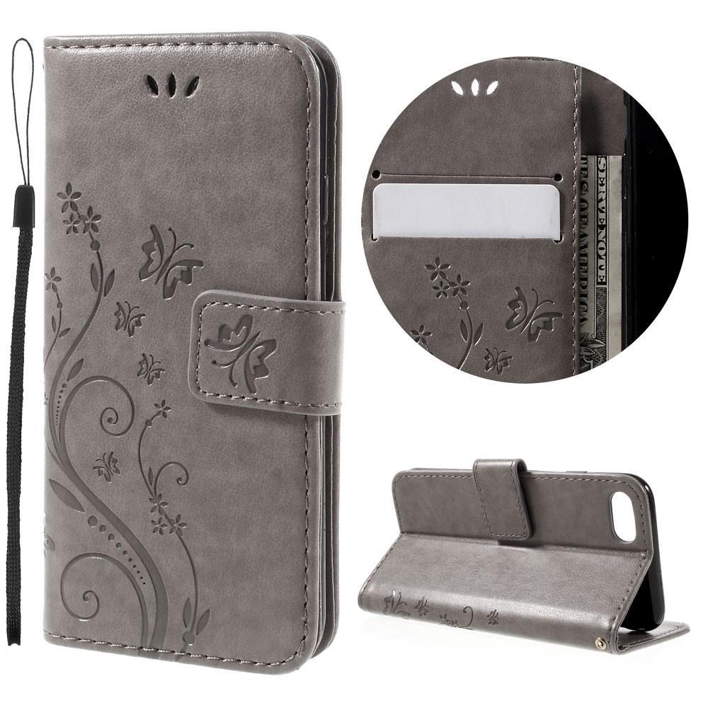 Wallet Case für Apple iPhone 8 7 SE 2020 Butterfly Flower Motiv