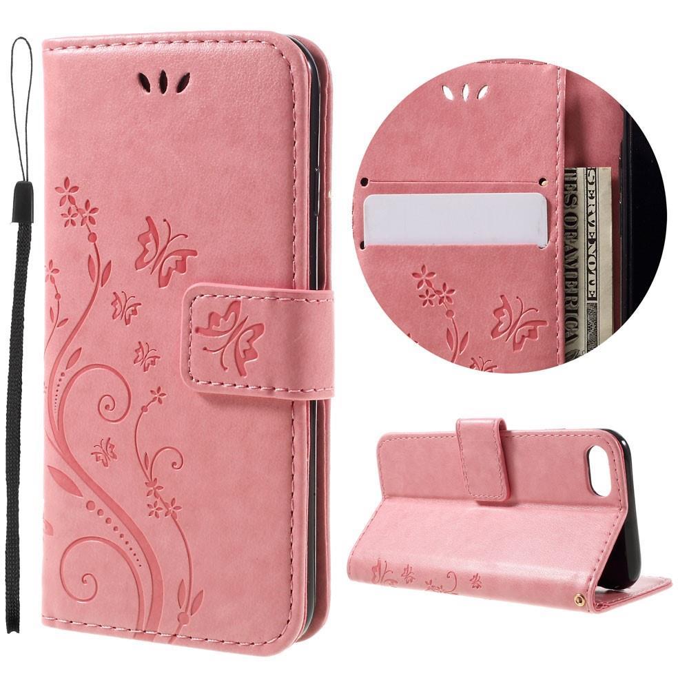 Wallet Case für Apple iPhone 8 7 SE 2020 Butterfly Flower Motiv