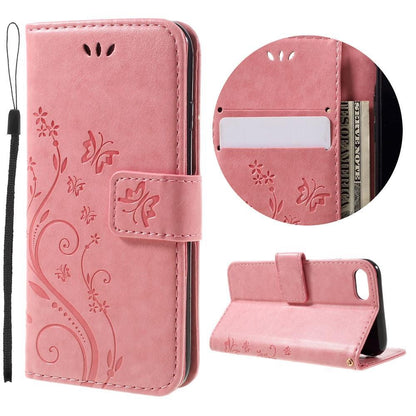 Wallet Case für Apple iPhone 8 7 SE 2020 Butterfly Flower Motiv