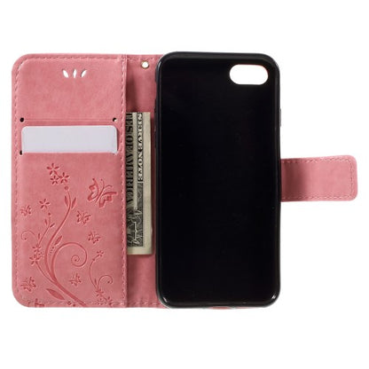 Wallet Case für Apple iPhone 8 7 SE 2020 Butterfly Flower Motiv