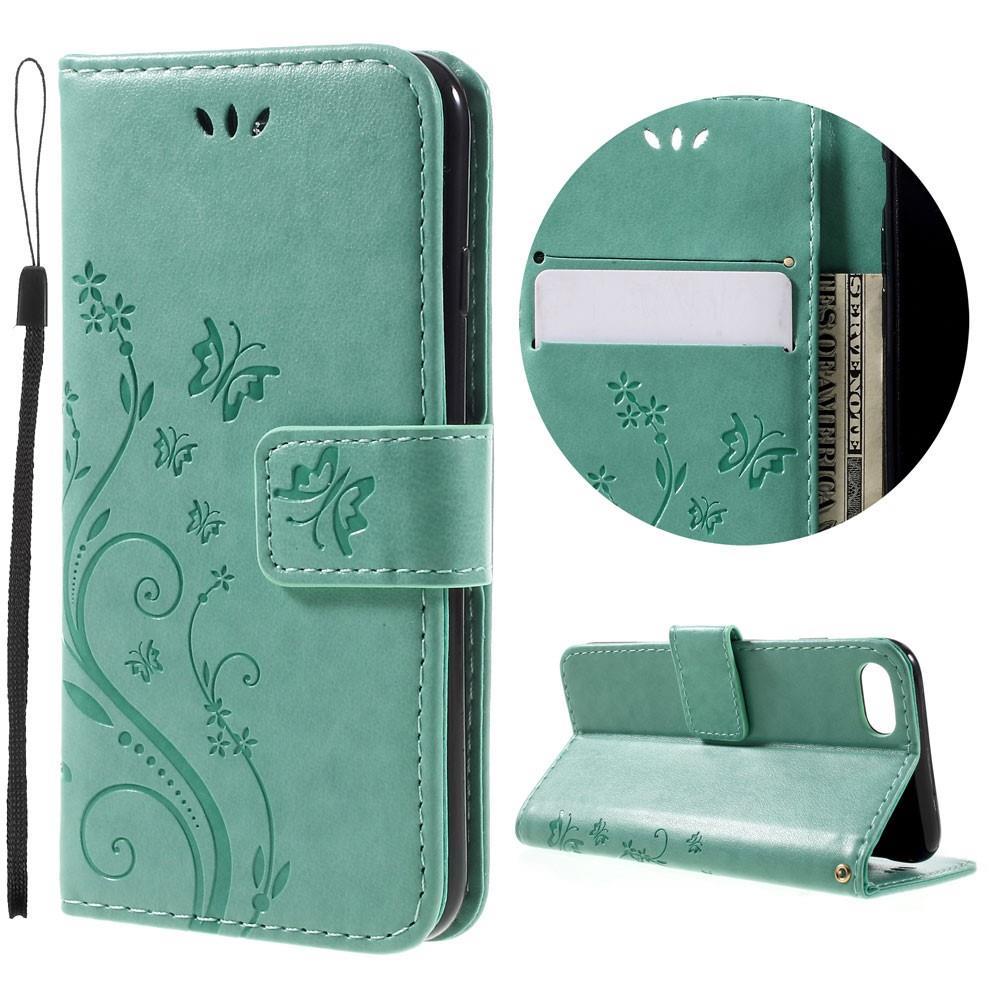 Wallet Case für Apple iPhone 8 7 SE 2020 Butterfly Flower Motiv