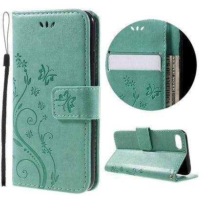 Wallet Case für Apple iPhone 8 7 SE 2020 Butterfly Flower Motiv
