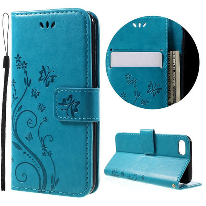 Wallet Case für Apple iPhone 8 7 SE 2020 Butterfly Flower Motiv