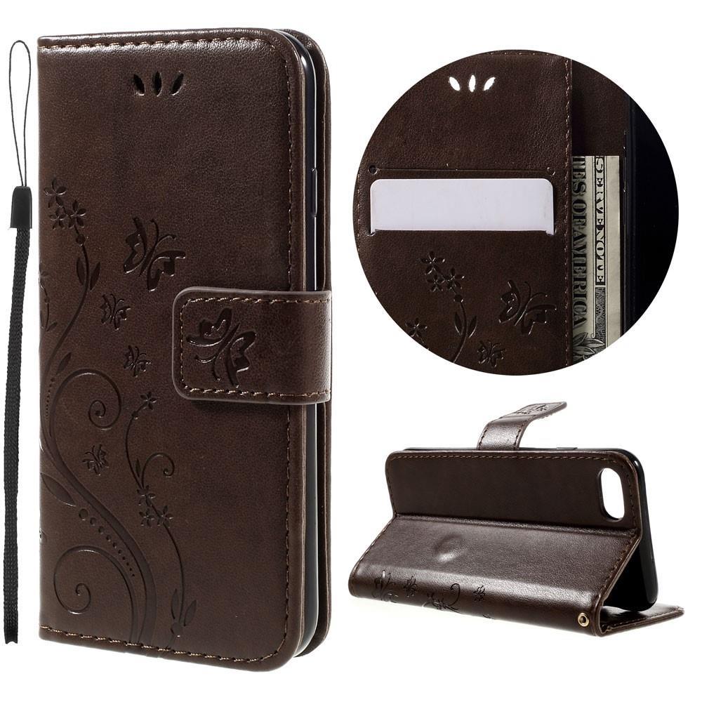 Wallet Case für Apple iPhone 8 7 SE 2020 Butterfly Flower Motiv