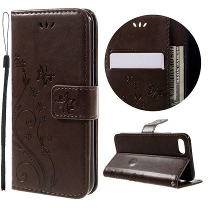 Wallet Case für Apple iPhone 8 7 SE 2020 Butterfly Flower Motiv