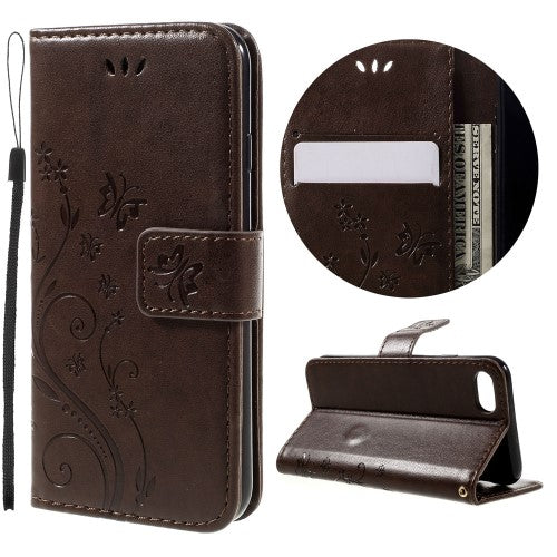 Wallet Case für Apple iPhone 8 7 SE 2020 Butterfly Flower Motiv