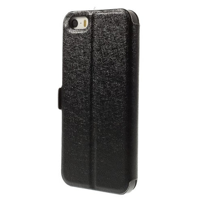 Wallet Case für Apple iPhone SE 5 5S Dual Window View Silk Book Etui