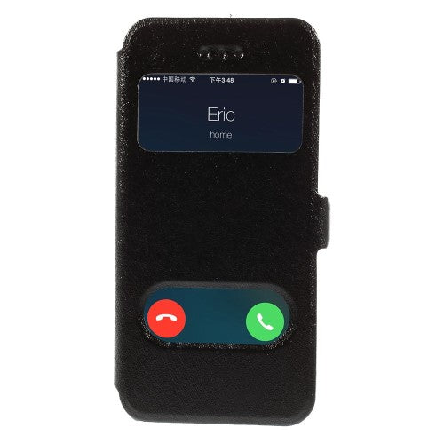 Wallet Case für Apple iPhone SE 5 5S Dual Window View Silk Book Etui