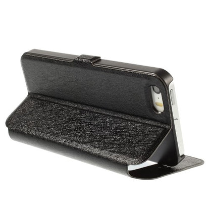 Wallet Case für Apple iPhone SE 5 5S Dual Window View Silk Book Etui
