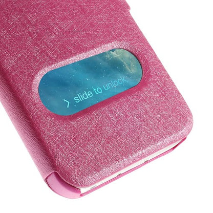 Wallet Case für Apple iPhone SE 5 5S Dual Window View Silk Book Etui