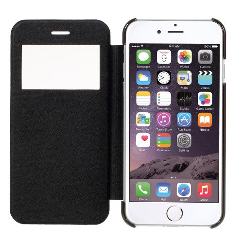 Wallet Case für Apple iPhone 8 7 SE 2020 Window View Brushed Look