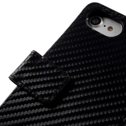 Wallet Case für Apple iPhone 8 7 SE 2020 Carbon Fiber Optik Etui