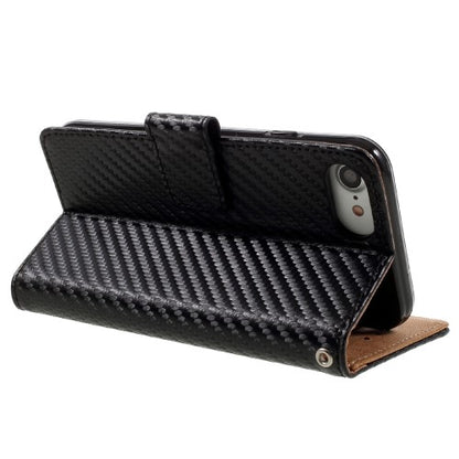 Wallet Case für Apple iPhone 8 7 SE 2020 Carbon Fiber Optik Etui