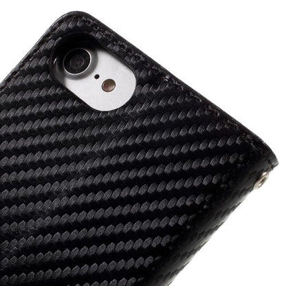 Wallet Case für Apple iPhone 8 7 SE 2020 Carbon Fiber Optik Etui