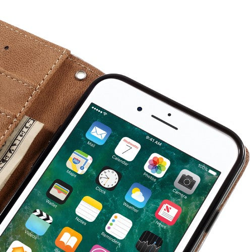 Wallet Case für Apple iPhone 8 7 SE 2020 Carbon Fiber Optik Etui