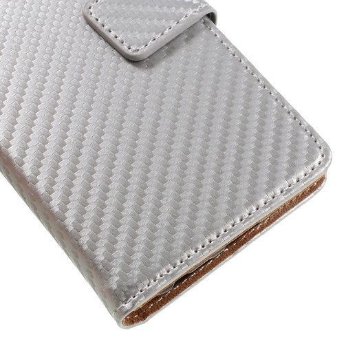 Wallet Case für Apple iPhone 8 7 SE 2020 Carbon Fiber Optik Etui