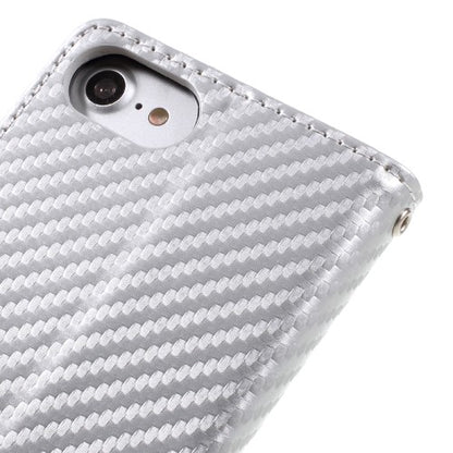 Wallet Case für Apple iPhone 8 7 SE 2020 Carbon Fiber Optik Etui