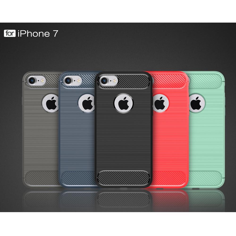 TPU Case für Apple iPhone 8 7 Carbon Skin Brushed