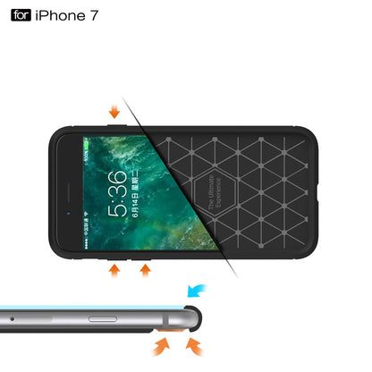 TPU Case für Apple iPhone 8 7 Carbon Skin Brushed