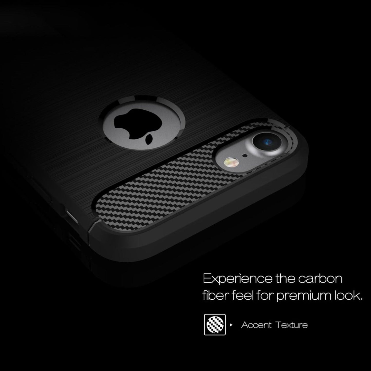 TPU Case für Apple iPhone 8 7 Carbon Skin Brushed