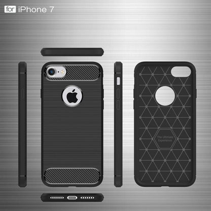 TPU Case für Apple iPhone 8 7 Carbon Skin Brushed