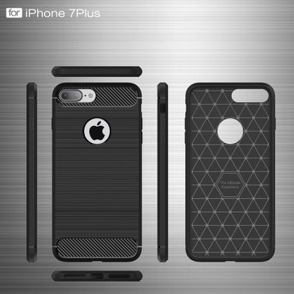 TPU Case für Apple iPhone 8 PLUS 7 PLUS Carbon Skin Brushed