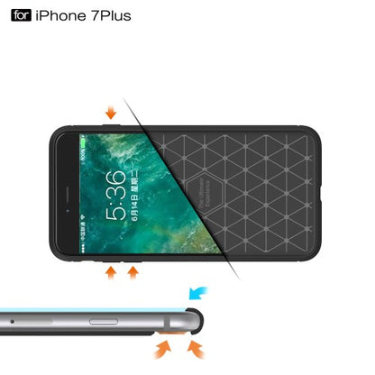 TPU Case für Apple iPhone 8 PLUS 7 PLUS Carbon Skin Brushed