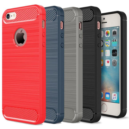 TPU Case für Apple iPhone SE 5 5S Carbon Skin Brushed