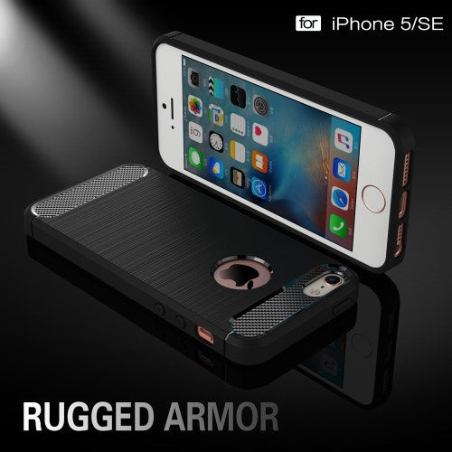 TPU Case für Apple iPhone SE 5 5S Carbon Skin Brushed