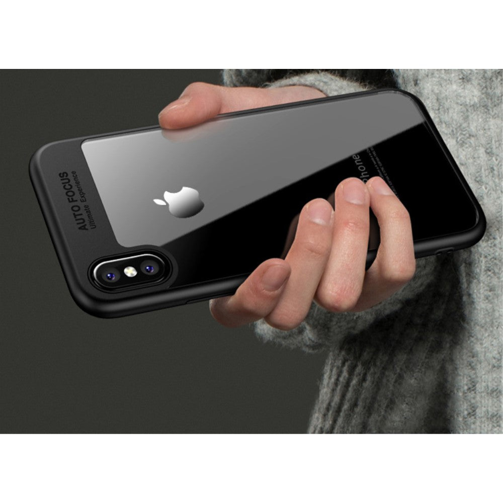 IPAKY TPU Gel Case für Apple iPhone XS X Frame elastisch Transparent