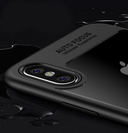 IPAKY TPU Gel Case für Apple iPhone XS X Frame elastisch Transparent