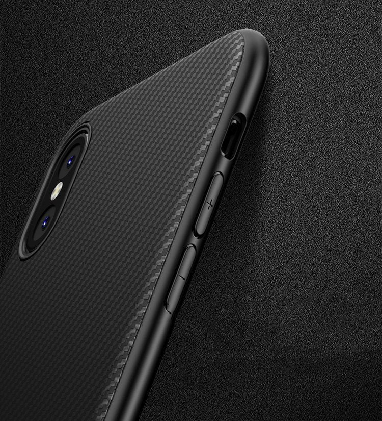 IPAKY TPU Case für Apple iPhone XR Carbon Fiber Muster