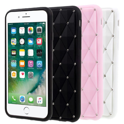 Silikon Case für Apple iPhone 8 7 SE 2020 Rhinestone Rhombus Glitzer Bling Hülle