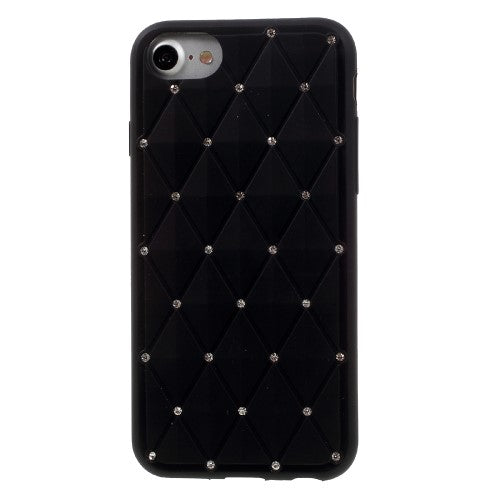 Silikon Case für Apple iPhone 8 7 SE 2020 Rhinestone Rhombus Glitzer Bling Hülle