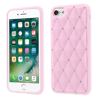 Silikon Case für Apple iPhone 8 7 SE 2020 Rhinestone Rhombus Glitzer Bling Hülle