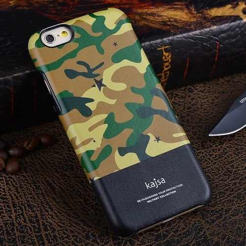 KAJSA Hard Case für Apple iPhone 6 6S Camouflage Pattern Army Look Cover