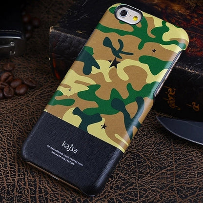 KAJSA Hard Case für Apple iPhone 6 6S Camouflage Pattern Army Look Cover