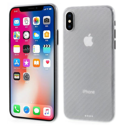 Thin Case für Apple iPhone XS X Carbon Fiber Optik Muster