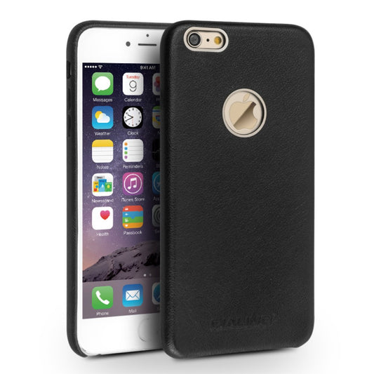 QIALINO Hard Case für Apple iPhone 6 6S Metal Rim Slim Echt Rindsleder Cover