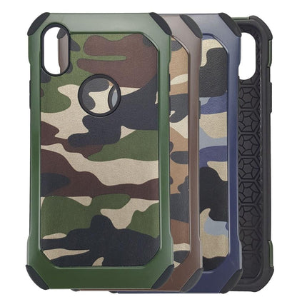Outdoor Case für Apple iPhone XS X TPU Hybrid Tarn Camouflage