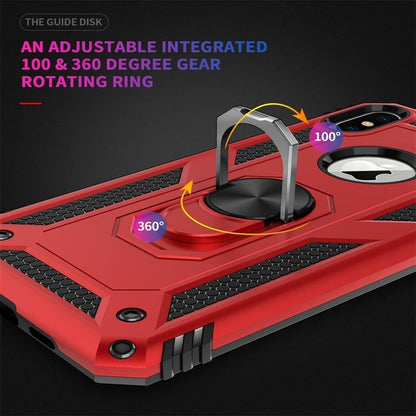 Outdoor Case für Apple iPhone XS X TPU Hybrid Sergeant Metall Ring Hülle Cover