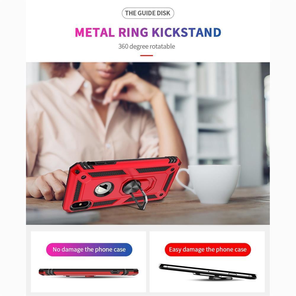 Outdoor Case für Apple iPhone XS X TPU Hybrid Sergeant Metall Ring Hülle Cover
