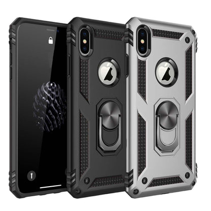 Outdoor Case für Apple iPhone XS MAX TPU Hybrid Sergeant Armor Metall Ring Hülle