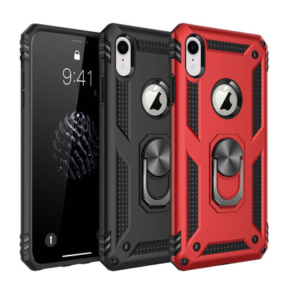 Outdoor Case für Apple iPhone XR TPU PC Hybrid Sergeant Armor Metall Ring Hülle