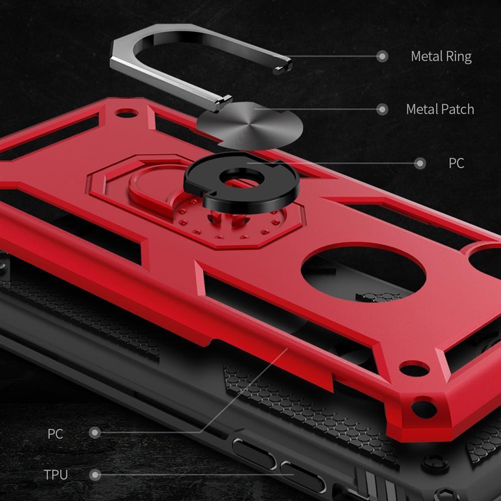 Outdoor Case für Apple iPhone XR TPU PC Hybrid Sergeant Armor Metall Ring Hülle
