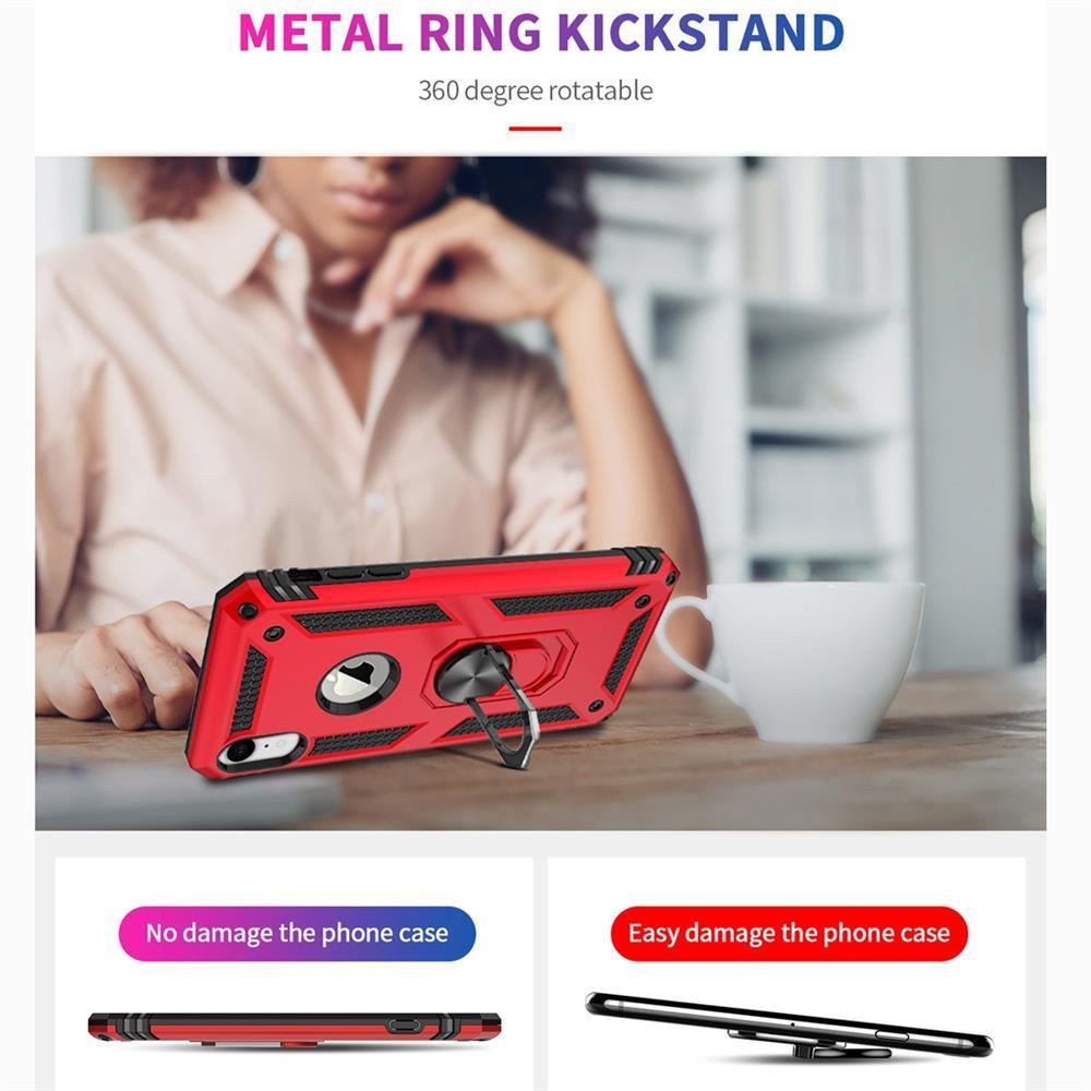Outdoor Case für Apple iPhone XR TPU PC Hybrid Sergeant Armor Metall Ring Hülle