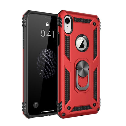 Outdoor Case für Apple iPhone XR TPU PC Hybrid Sergeant Armor Metall Ring Hülle
