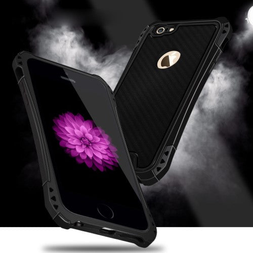 WUW Outdoor Case für Apple iPhone 6 6S Shockproof TPU Carbon Optik