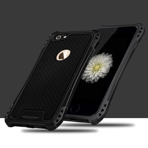 WUW Outdoor Case für Apple iPhone 6 6S Shockproof TPU Carbon Optik